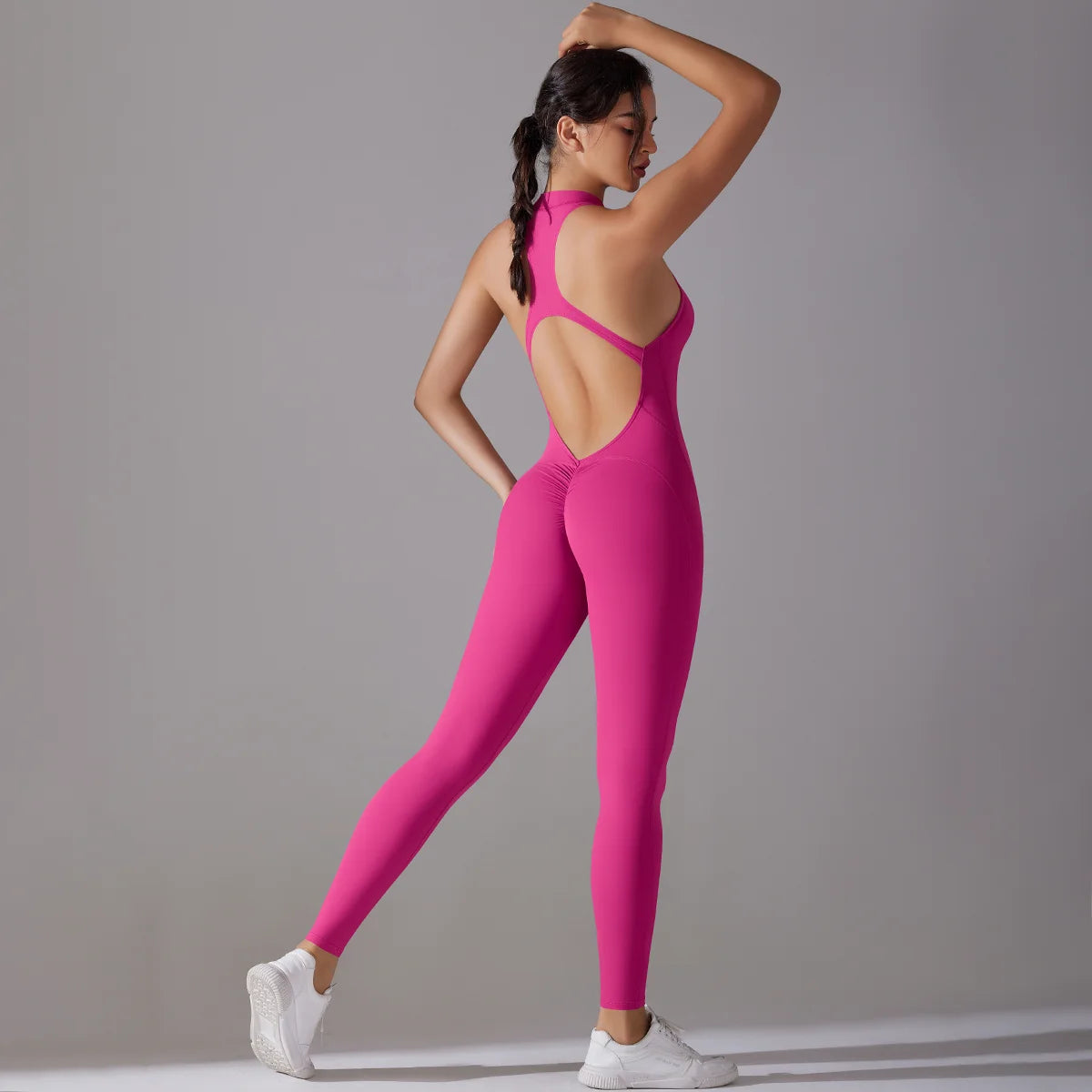 Ctenkevet Fitness Backless Bodysuit Women Gym Jumpsuit Woman Quick-Dry Yoga Clothes Short Workout Rompers Sports One-Piece Suit