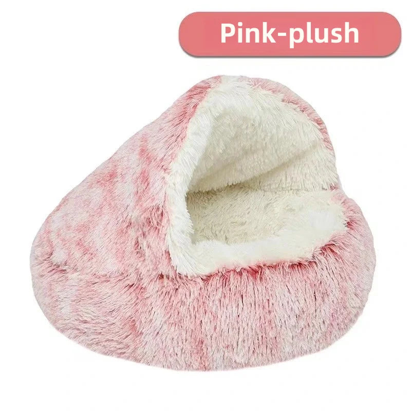 Autumn & Winter Plush Cat Nest – A Warm Hug for Your Pet