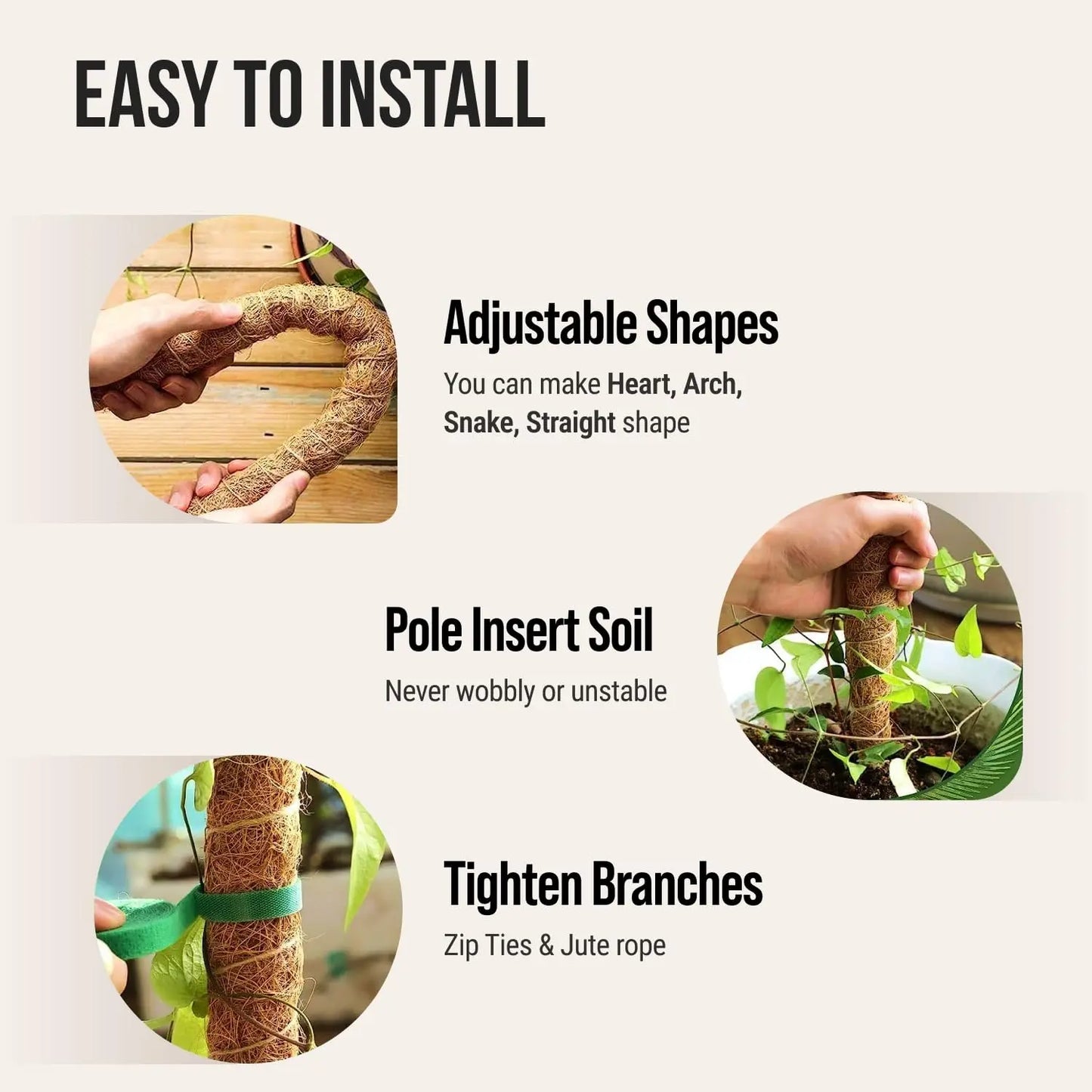 MossHaven™ – Natural Climbing Support for Indoor Plants