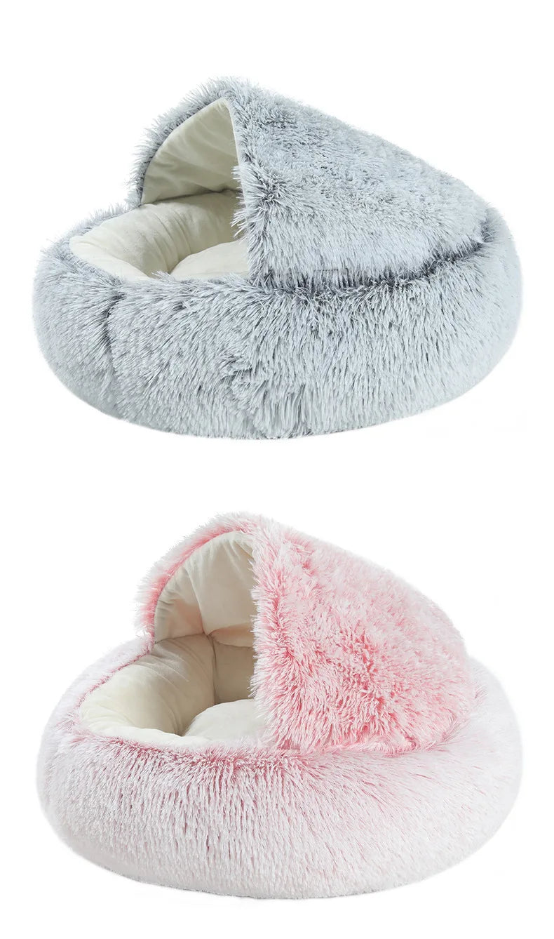 Autumn & Winter Plush Cat Nest – A Warm Hug for Your Pet