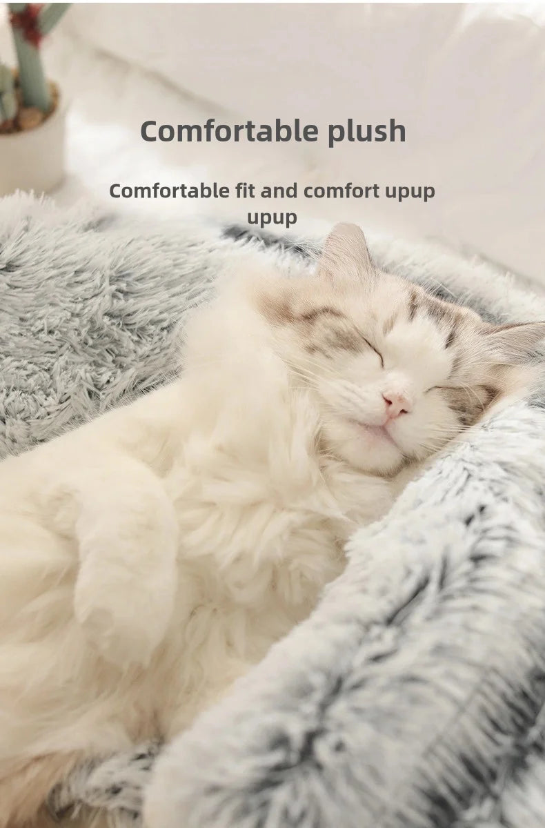 Autumn & Winter Plush Cat Nest – A Warm Hug for Your Pet
