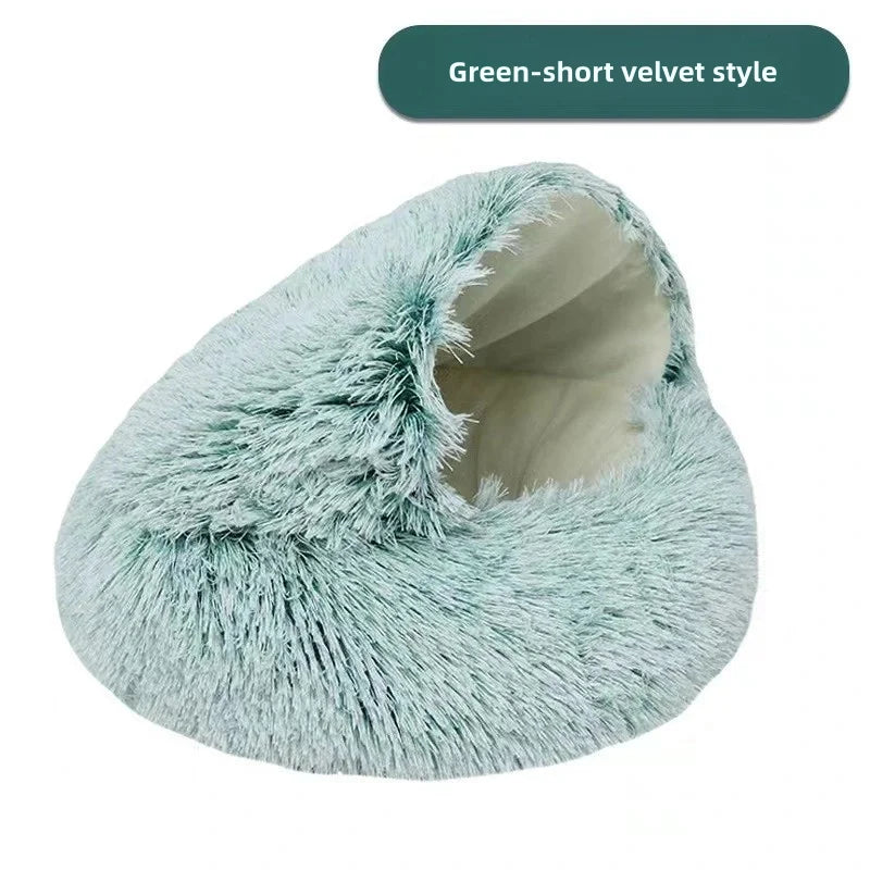 Autumn & Winter Plush Cat Nest – A Warm Hug for Your Pet