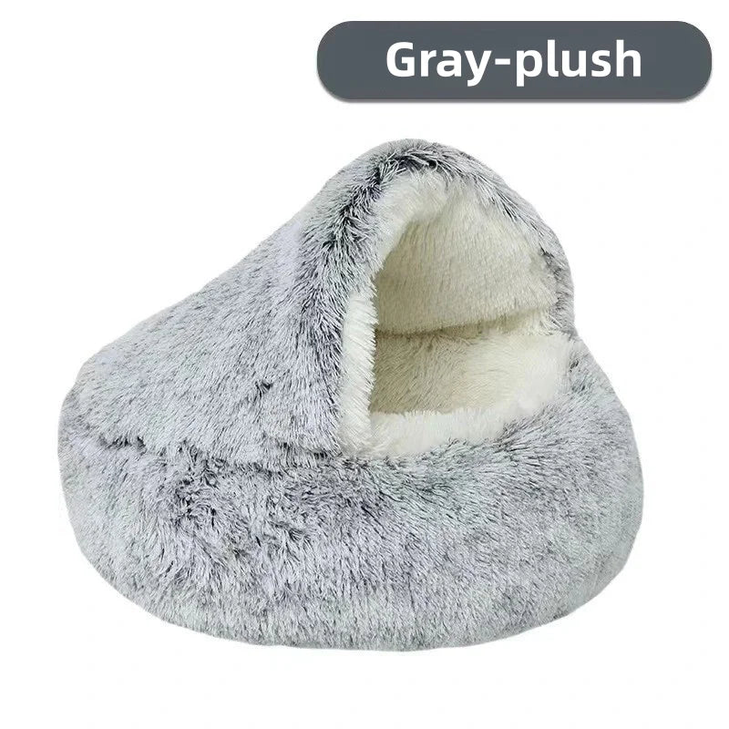 Autumn & Winter Plush Cat Nest – A Warm Hug for Your Pet
