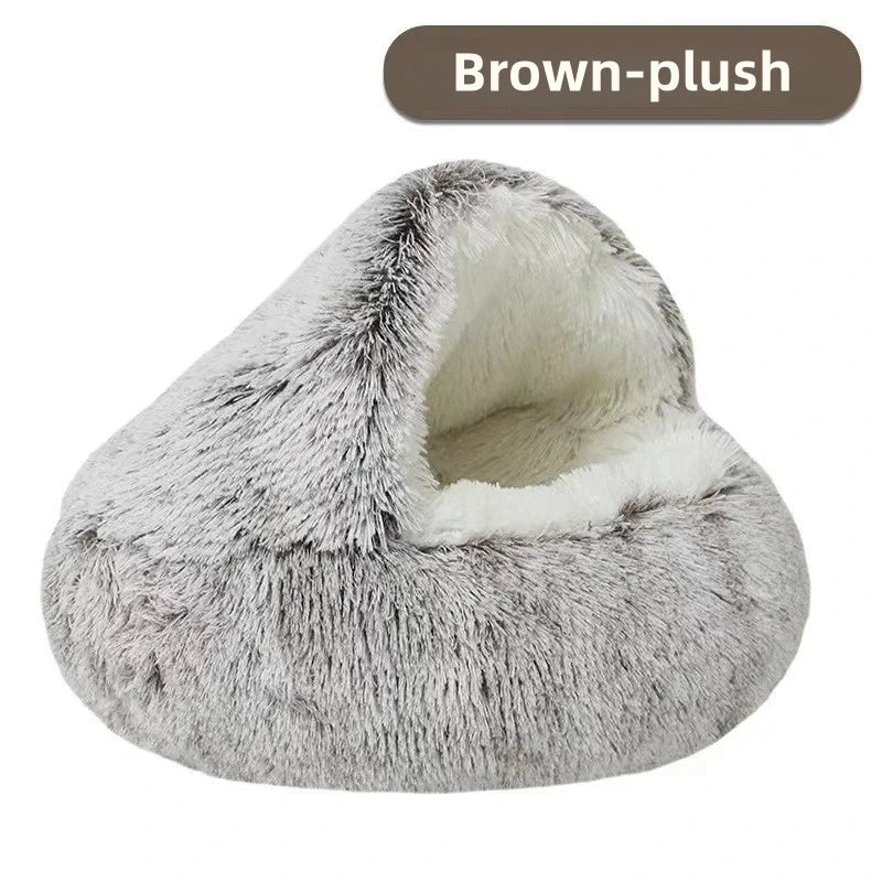 Autumn & Winter Plush Cat Nest – A Warm Hug for Your Pet