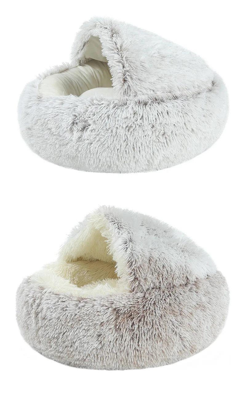 Autumn & Winter Plush Cat Nest – A Warm Hug for Your Pet